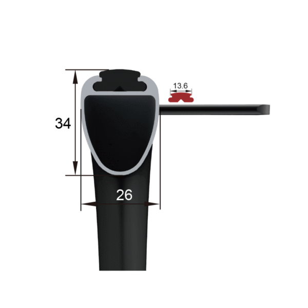 Omobic Simi pushrim profile crossection